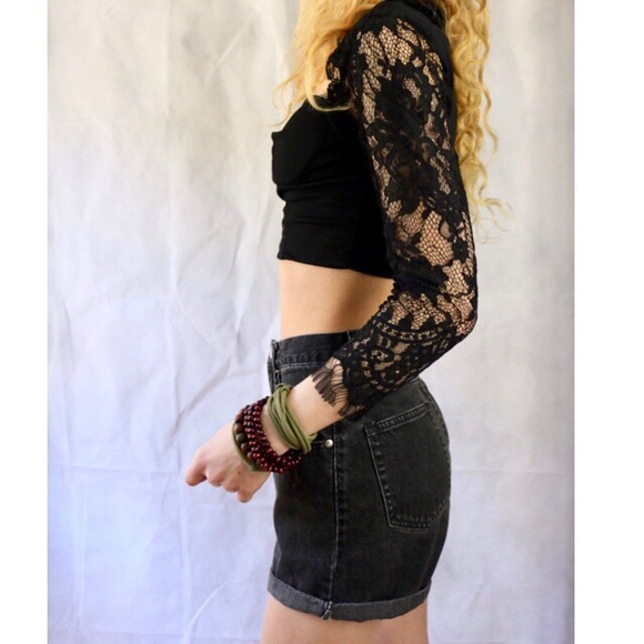 LIKE NEW Corset Bust Lace Zip High Neck Crop Top ! - Picture 2 of 4